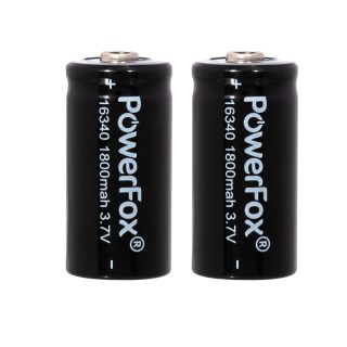 Zwei PowerFox 16340-Akkus für kompakte Laserpointer