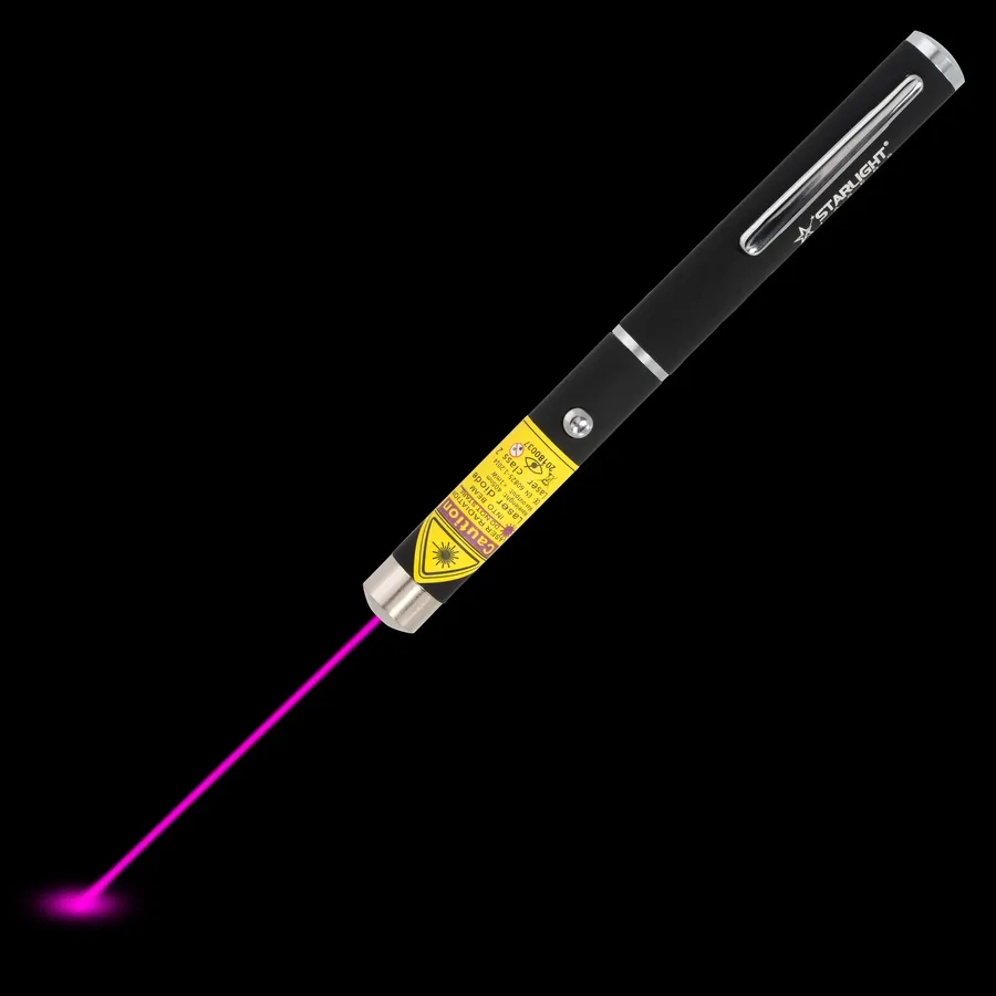 Violetter Laserpointer-Stift Z1 mit sichtbarem Laserstrahl im Dunkeln